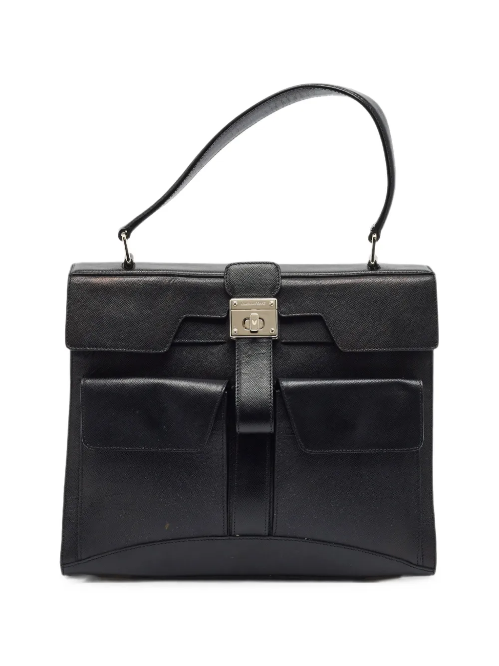 Gianfranco Ferré front pocket turn-lock handbag - Nero