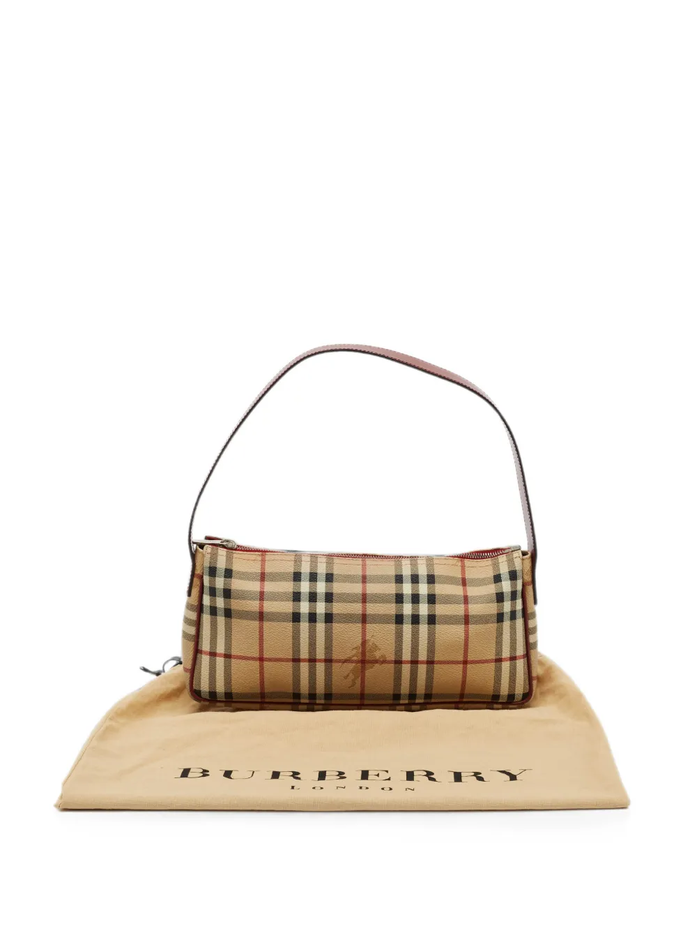 Burberry Pre-Owned Haymarket check shoulder bag - Nude