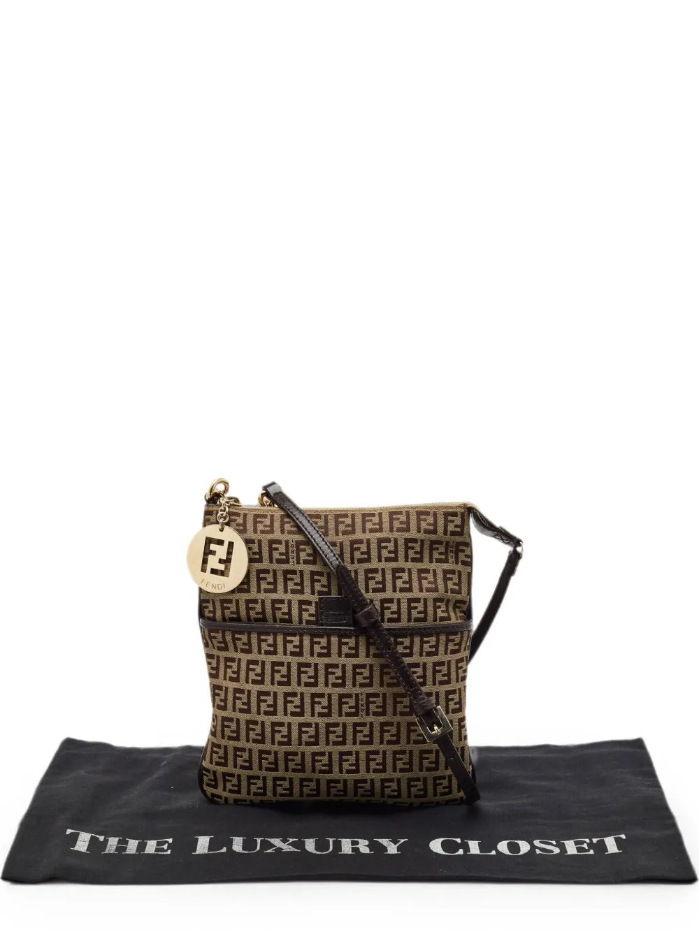 Fendi Pre-Owned Zucca flat crossbody bag - Nude