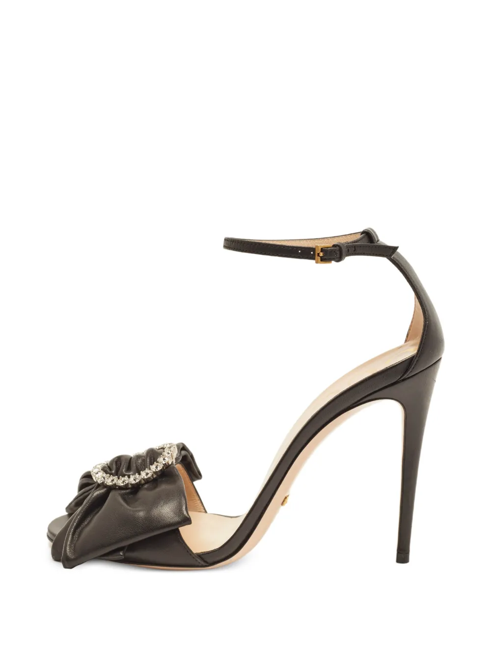 Gucci Pre-Owned Charlotte crystal-embellished bow-trim sandals - Nero