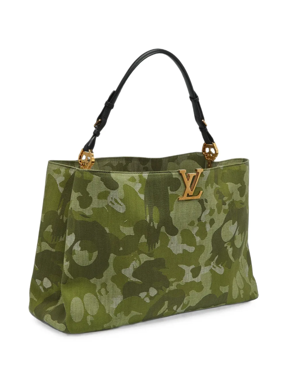 Pre-owned Louis Vuitton X Takashi Murakami Xxl Artycapucines Camouflage Tote Bag In Green