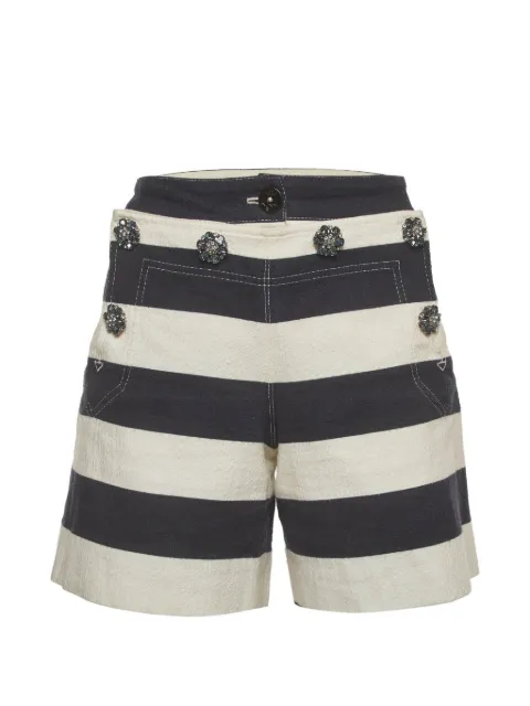 Dolce & Gabbana Pre-Owned crystal-embellished striped shorts