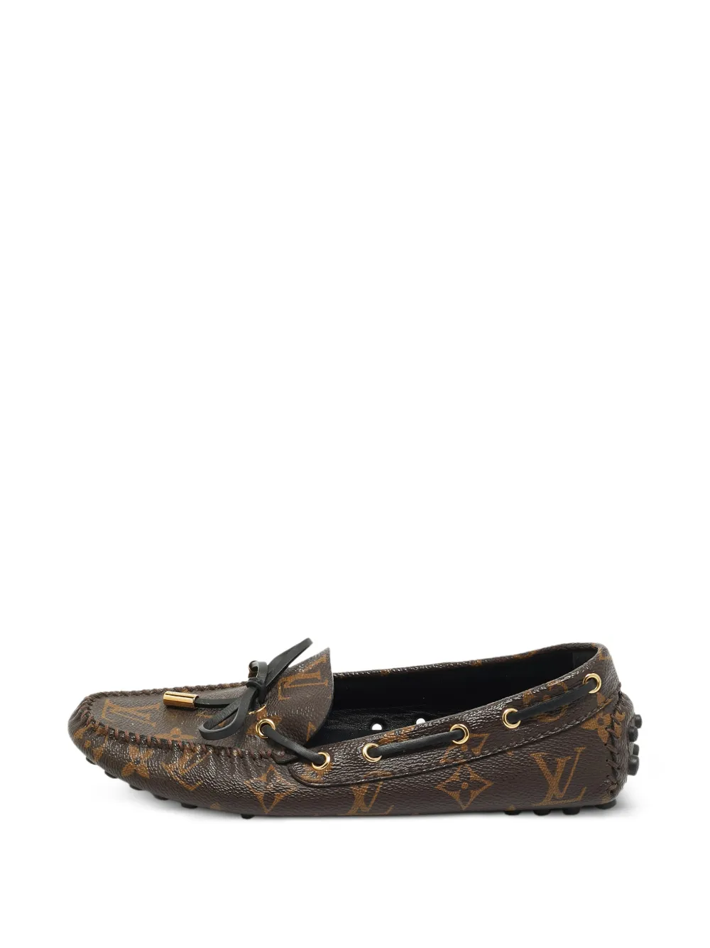 Louis Vuitton Pre-Owned mocassins plats Gloria à motif monogrammé - Marron Louis Vuitton Pre-Owned mocassins plats Gloria à motif monogrammé - Marron