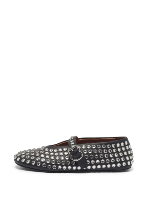 Alaïa Pre-Owned crystal-embellished Mary Jane ballet flats