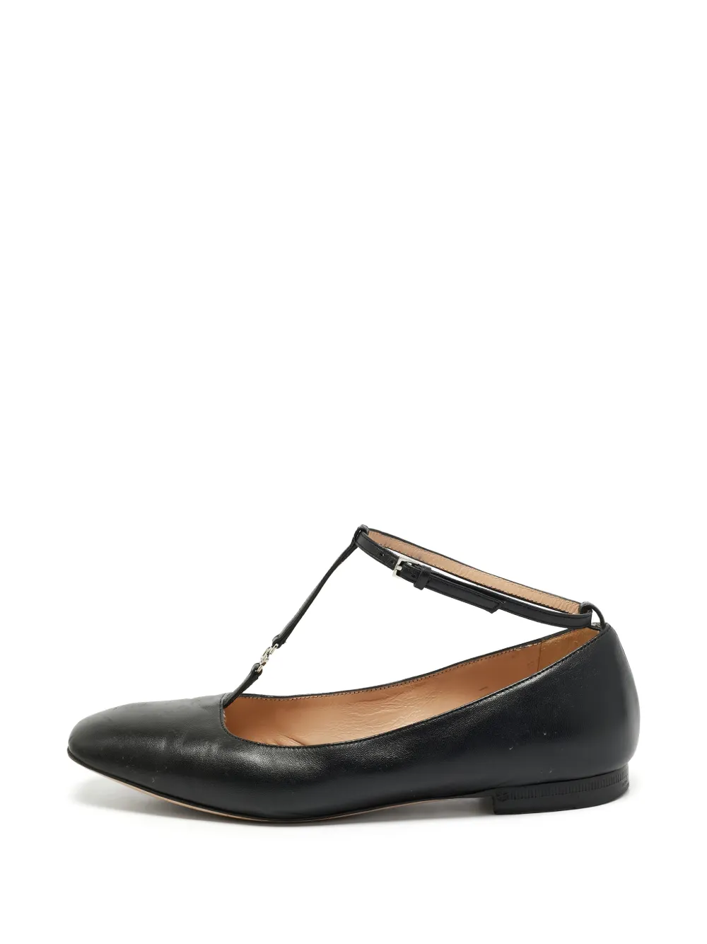 Gucci Pre-Owned T-strap GG flat pumps - Nero