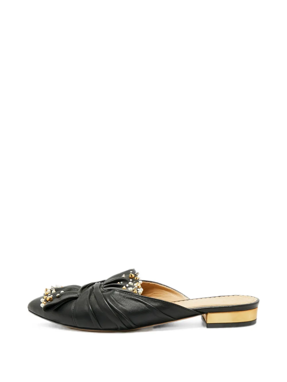 Charlotte Olympia spike-embellished knotted mules - Schwarz