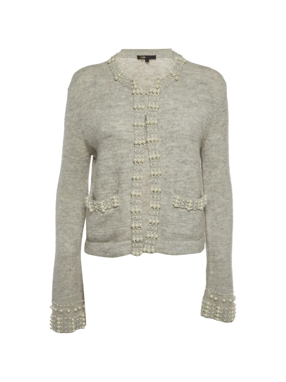 Maje pearl-embellished cardigan - Grau
