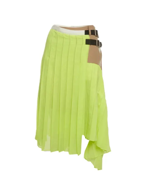 sacai asymmetric pleated skirt