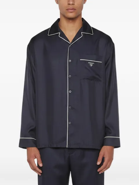 Prada Pre-Owned Camicia pigiama oversize in seta