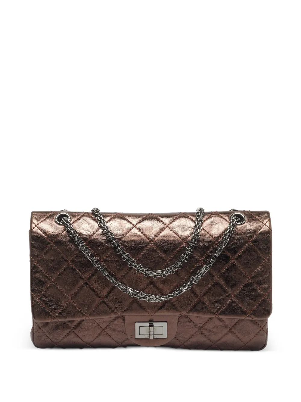 CHANEL Pre-Owned 2008-2009 Reissue 2.55 227 quilted shoulder bag - Brown