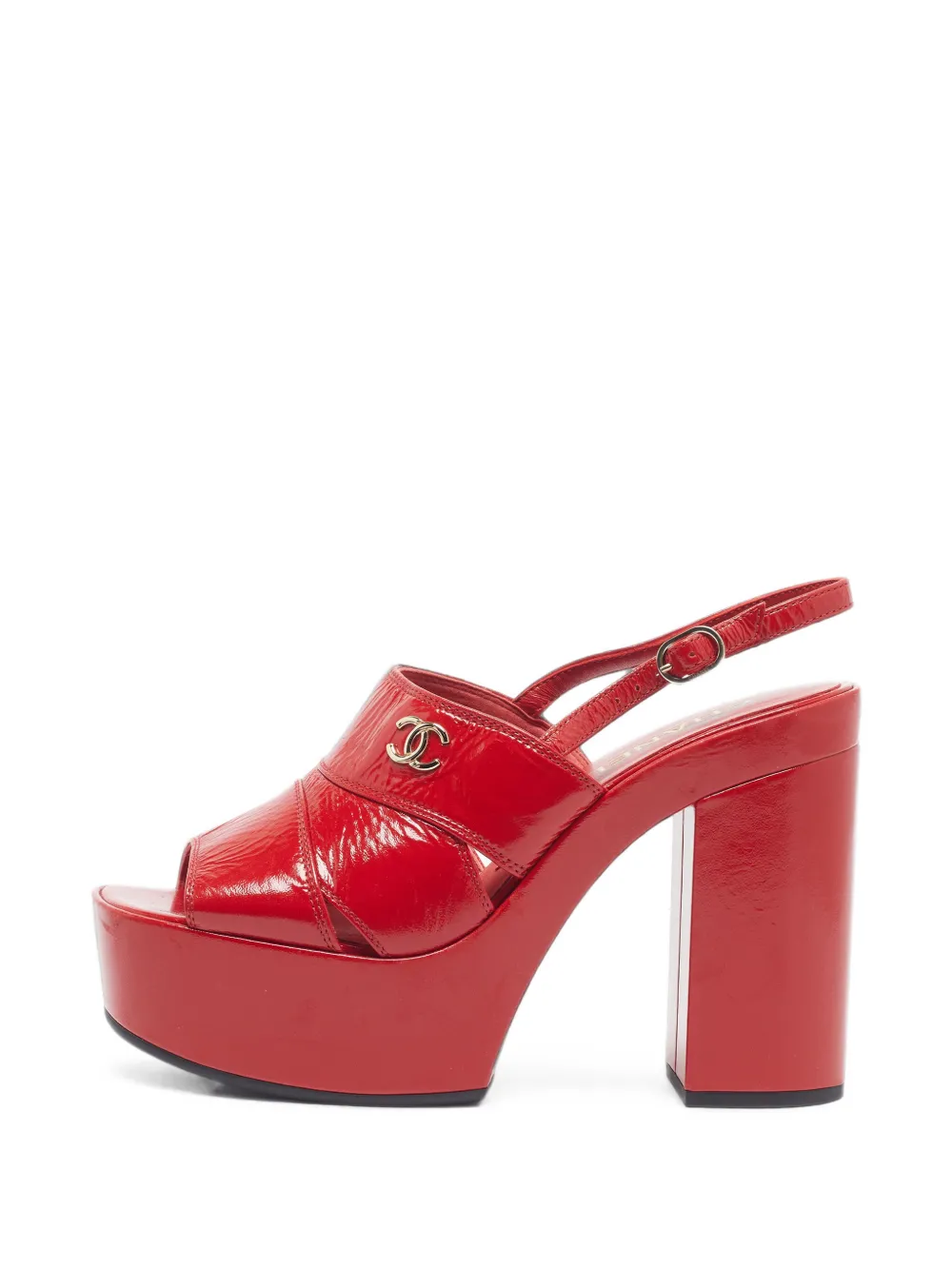 CHANEL Pre-Owned CC platform sandals - Rot