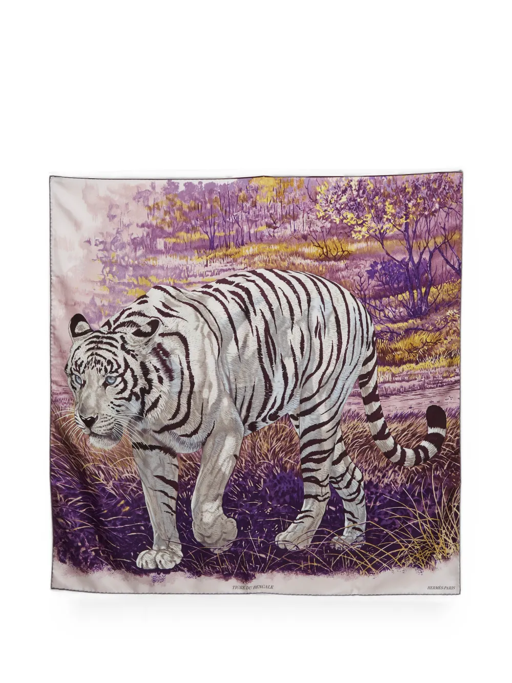 Hermès Pre-Owned Tigre du Bengale scarf - Bianco