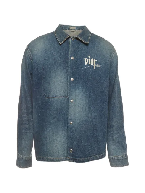 Christian Dior Pre-Owned x Shawn Stussy logo-embroidered over shirt
