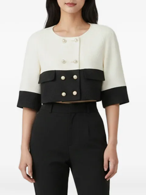 CHANEL Pre-Owned double-breasted tweed cropped jacket