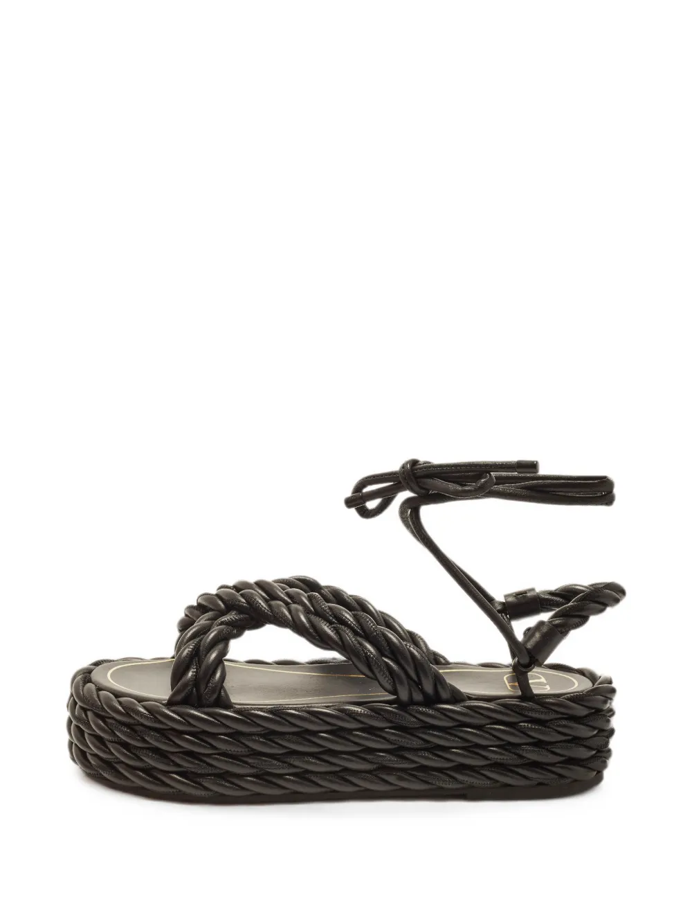 Valentino Garavani Pre-Owned The Rope braided platform sandals - Schwarz