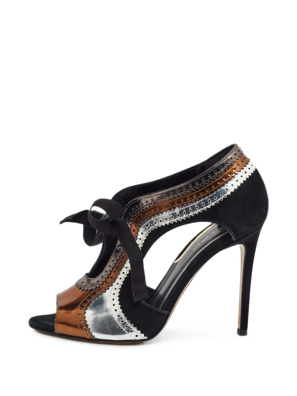 Etro Pre-Owned Brogue ribbon-tie pumps - Schwarz