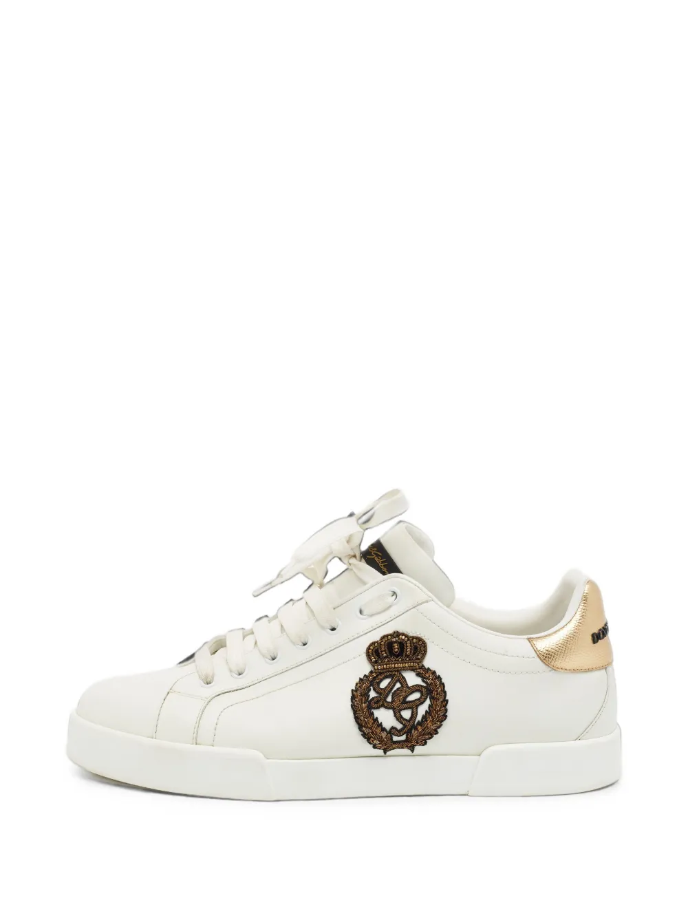 Dolce & Gabbana Pre-Owned Portofino Sneakers mit Kronen-Patch - Weiß