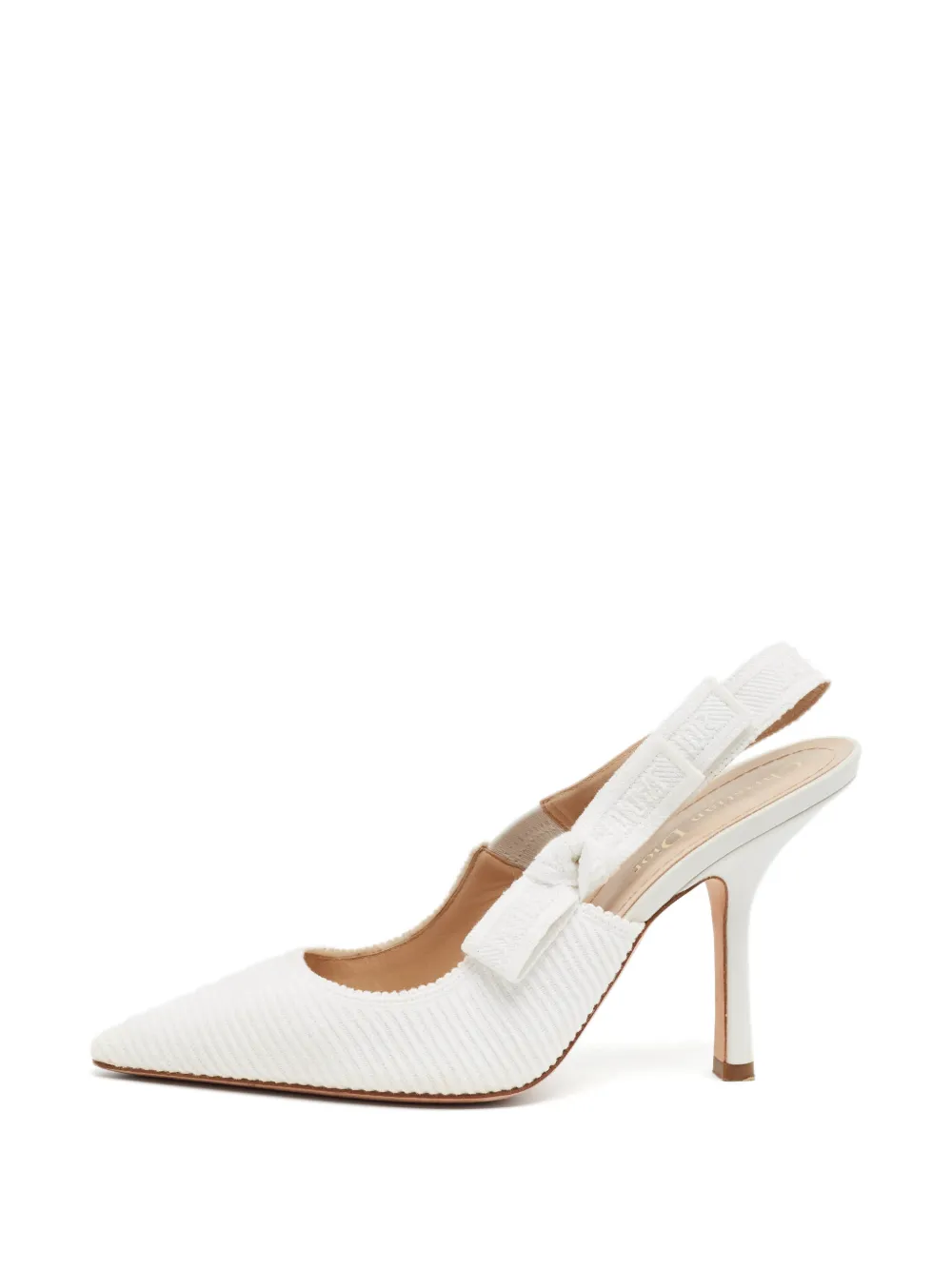 Christian Dior Pre-Owned escarpins J’Adior à bride arrière et détail de nœud - Blanc Christian Dior Pre-Owned escarpins J’Adior à bride arrière et détail de nœud - Blanc