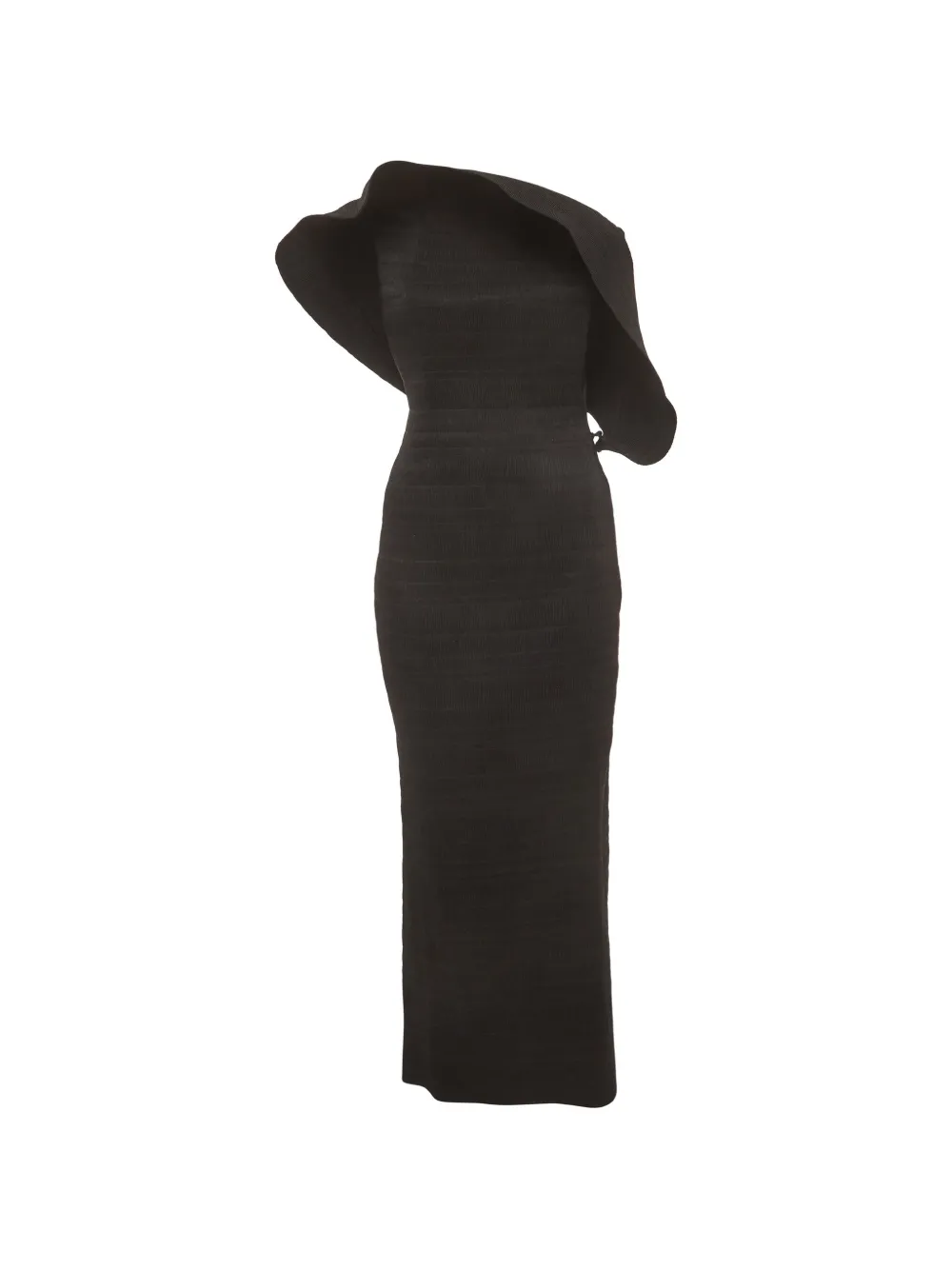 Magda Butrym plissé draped maxi dress - Nero