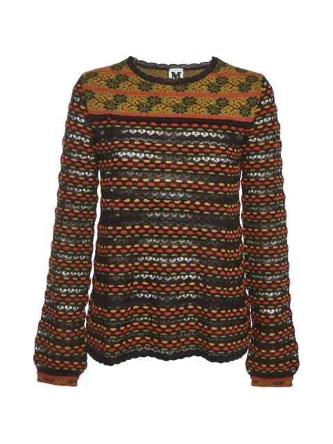 M Missoni Vintage floral-print striped sweater