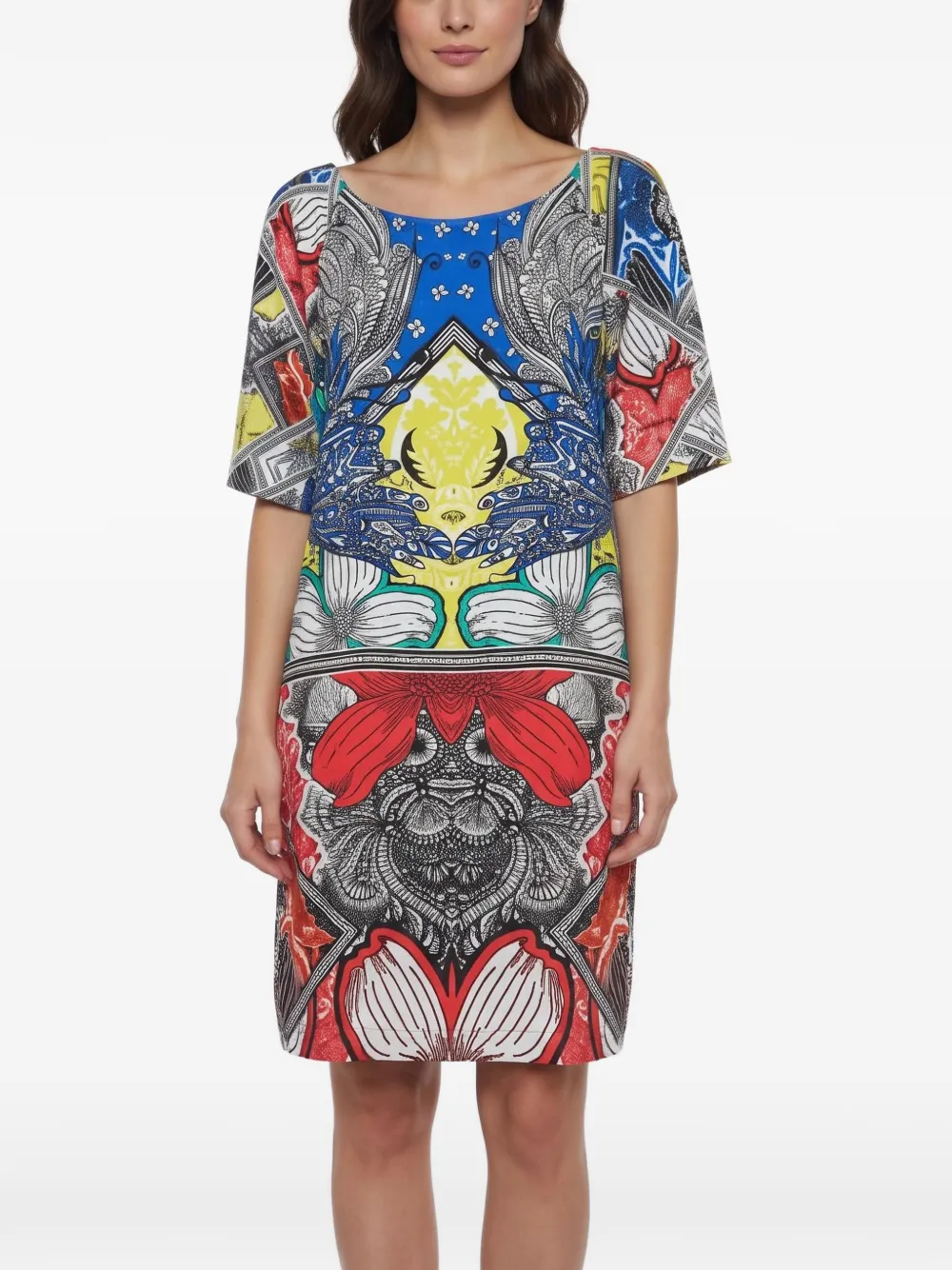 Cavalli Class printed mini dress - Blu