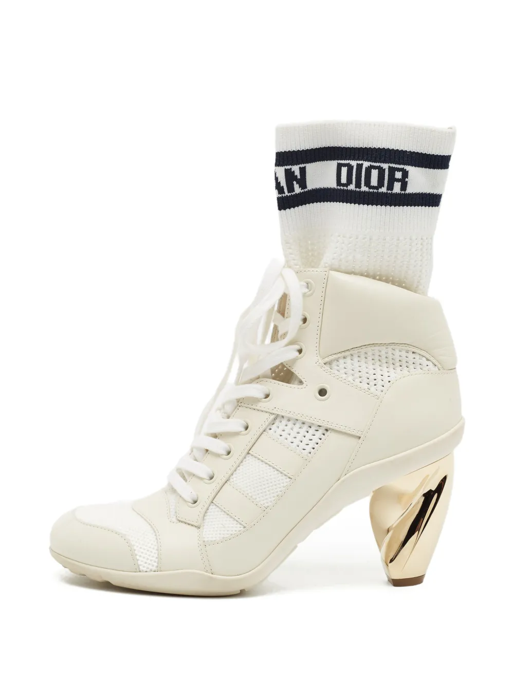 Christian Dior Pre-Owned D-Zenith knit ankle boots - Nude