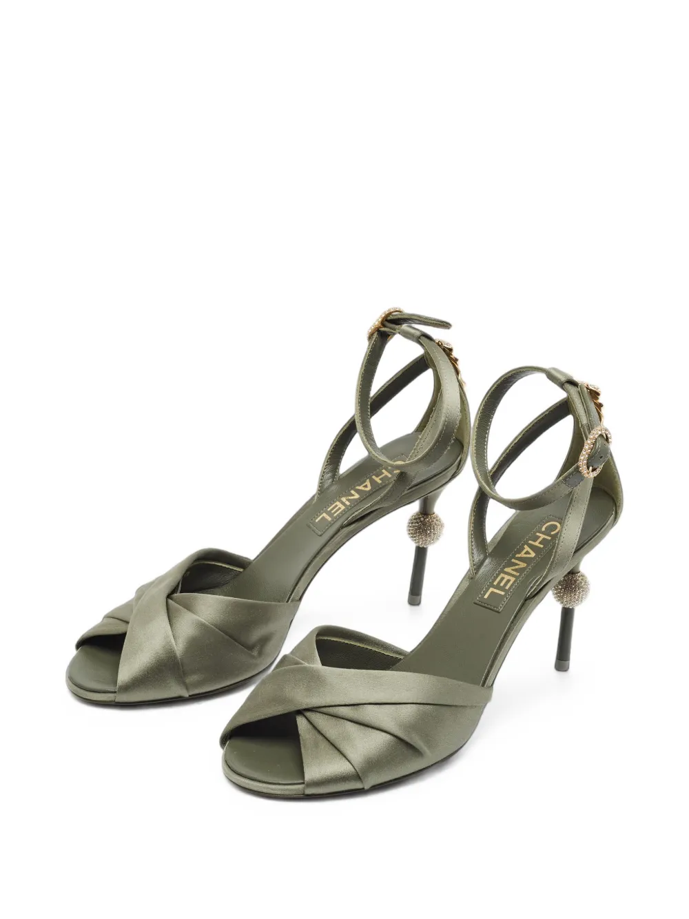 CHANEL Pre-Owned bow-detail ankle-strap sandals - Grau