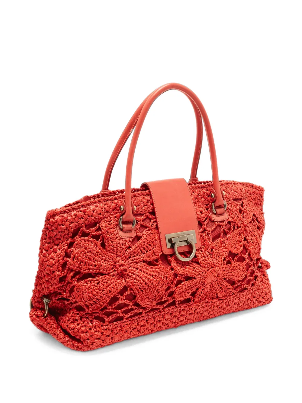 Ferragamo Pre-Owned Gancini woven satchel bag - Rot