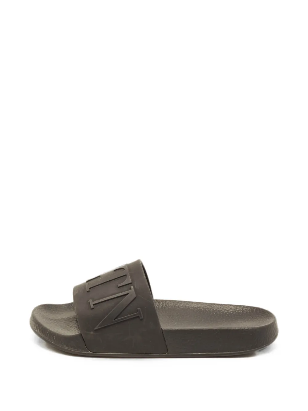 Pre-owned Valentino Garavani Logo-detail Slides In Black