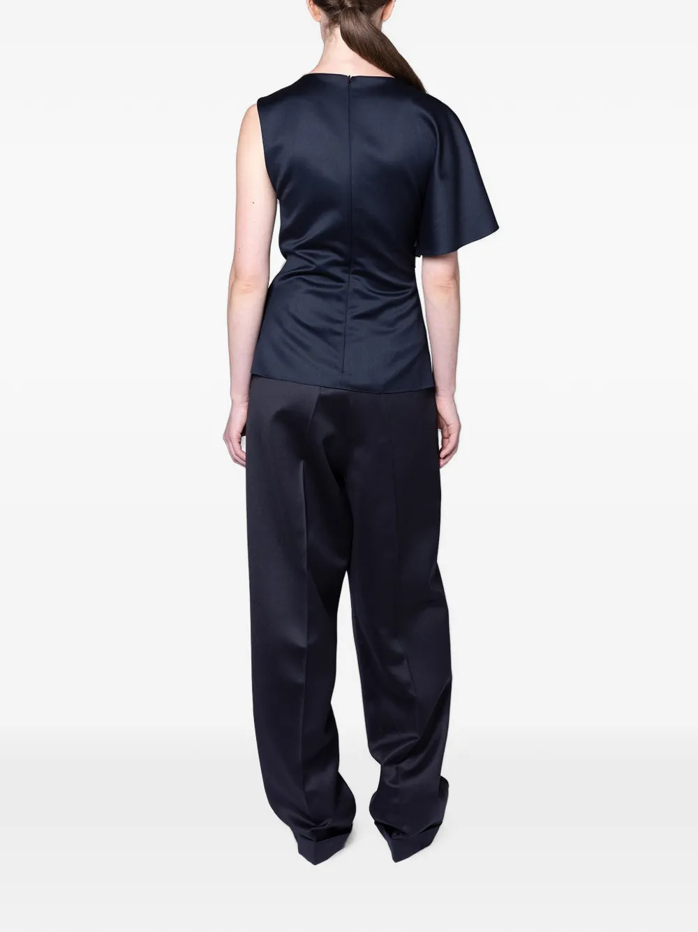 Roksanda Nomi Draped Asymmetric Top in Blue, view 4