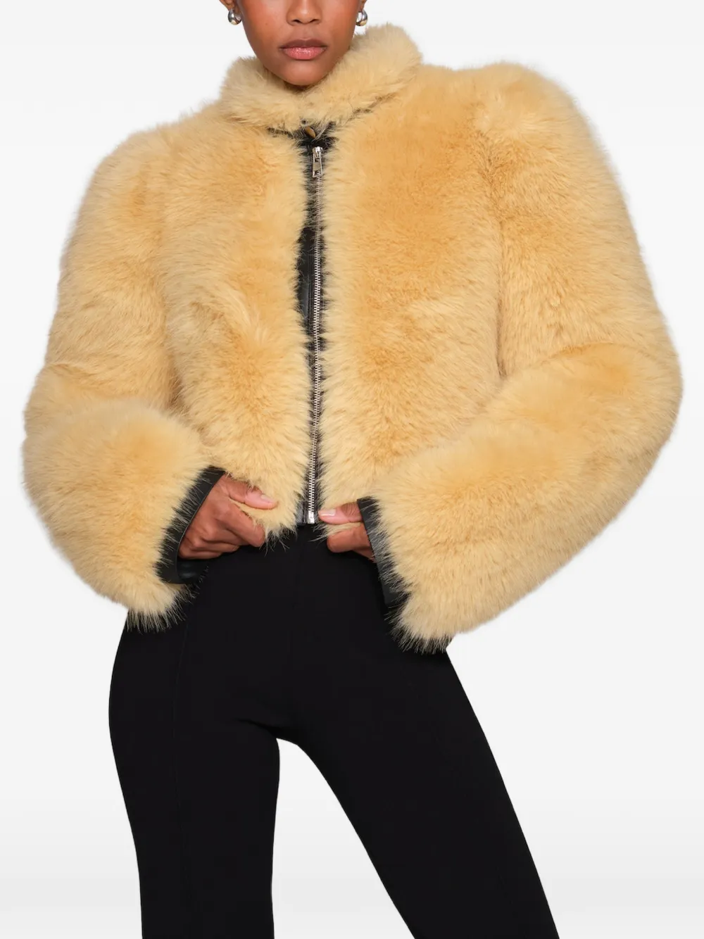 Et Ochs faux-fur cropped jacket