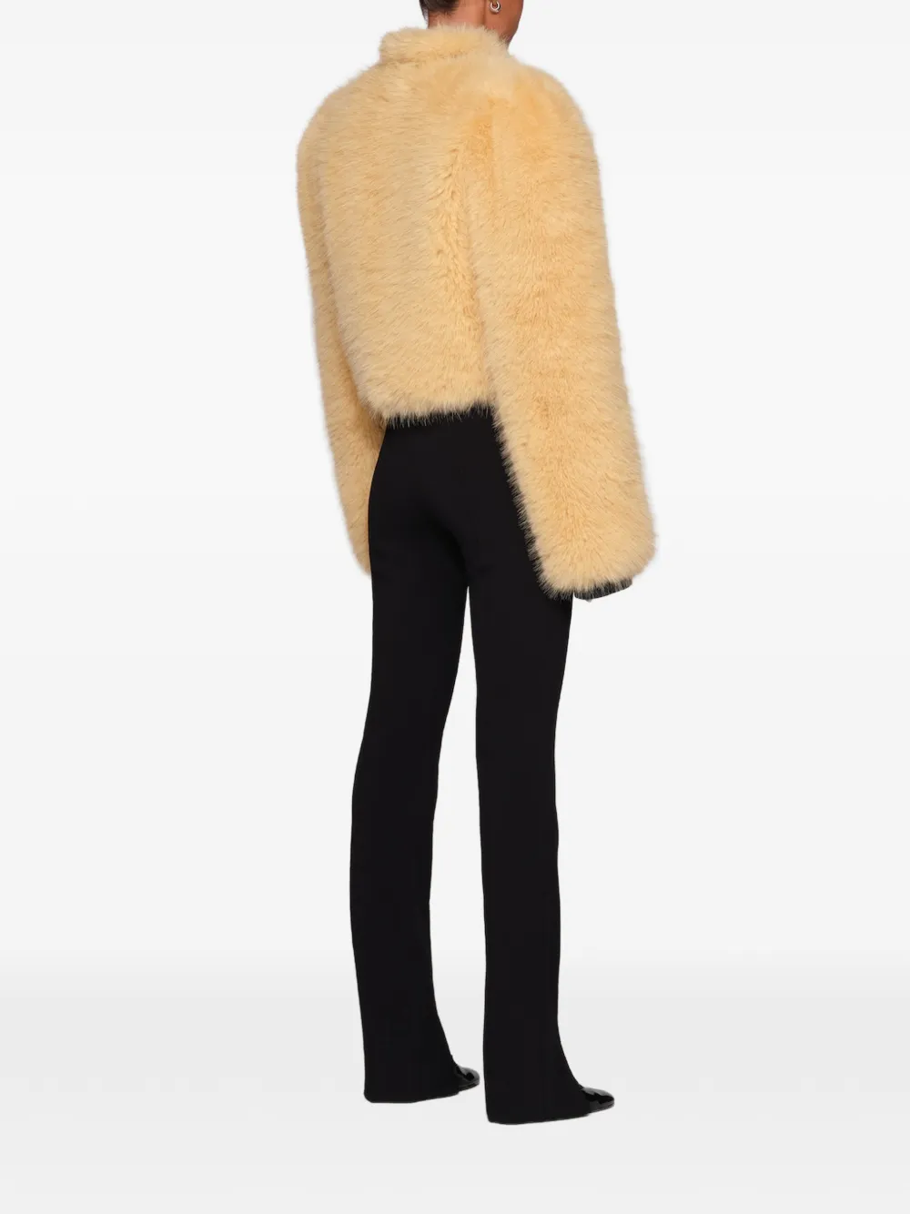 Et Ochs Faux-fur Cropped Jacket in Yellow, view 4
