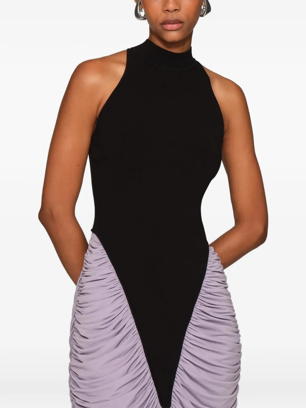 Et Ochs Ruched Panelled Mini Dress in Black, view 5