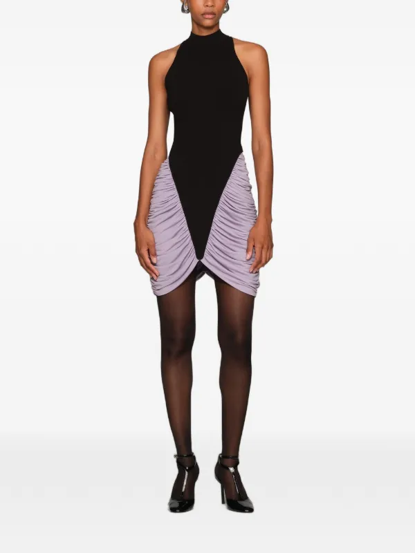 Et Ochs Ruched Panelled Mini Dress in Black