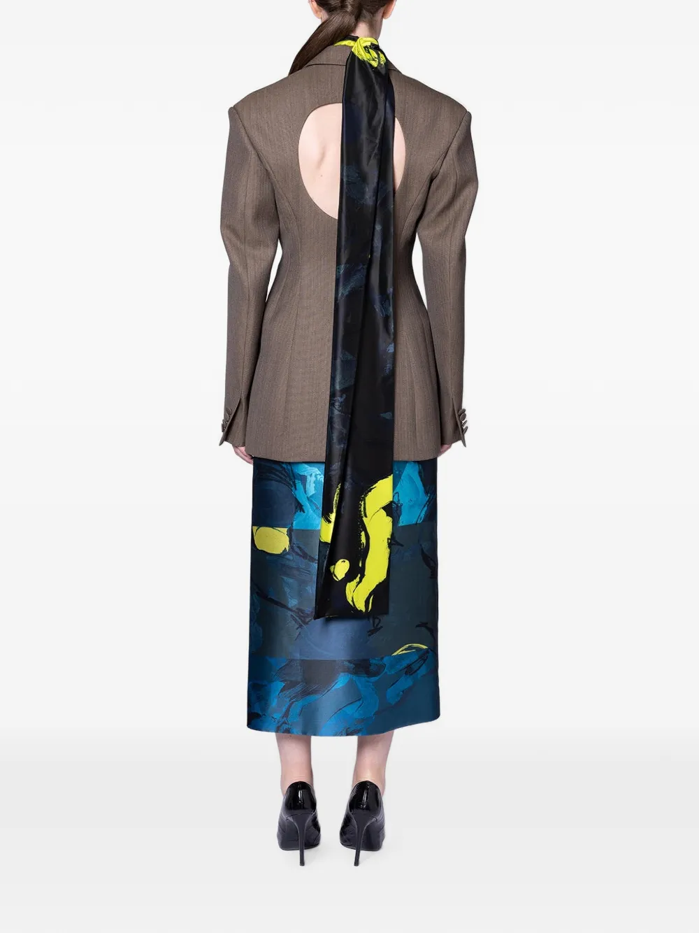 Roksanda Irma Abstract-print Midi Skirt in Blue, view 3