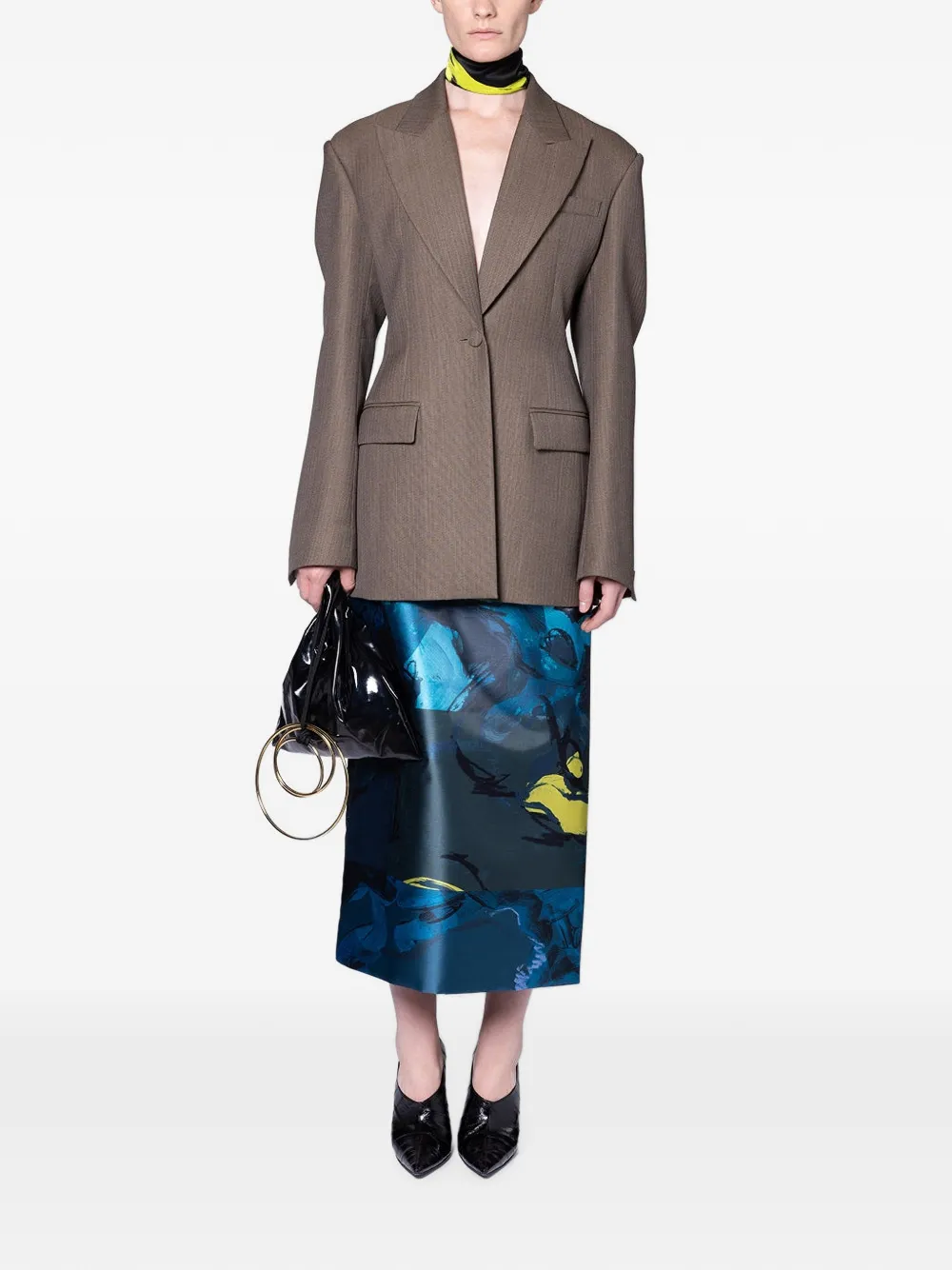 Roksanda Irma Abstract-print Midi Skirt in Blue, view 2