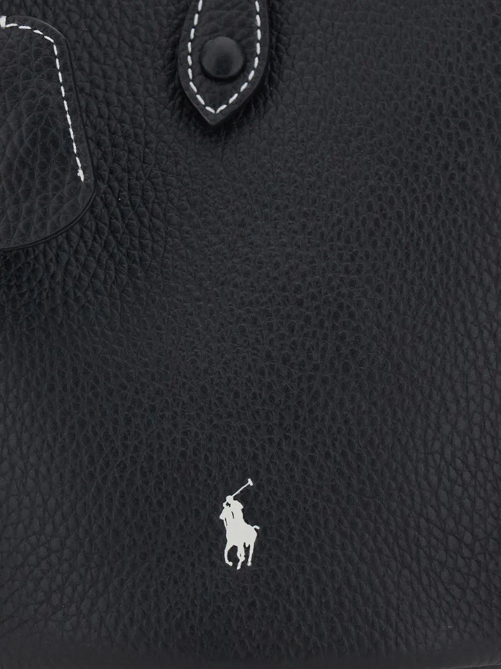 Polo Ralph Lauren Kleine Polo Play leren shopper en crossbodytas Zwart