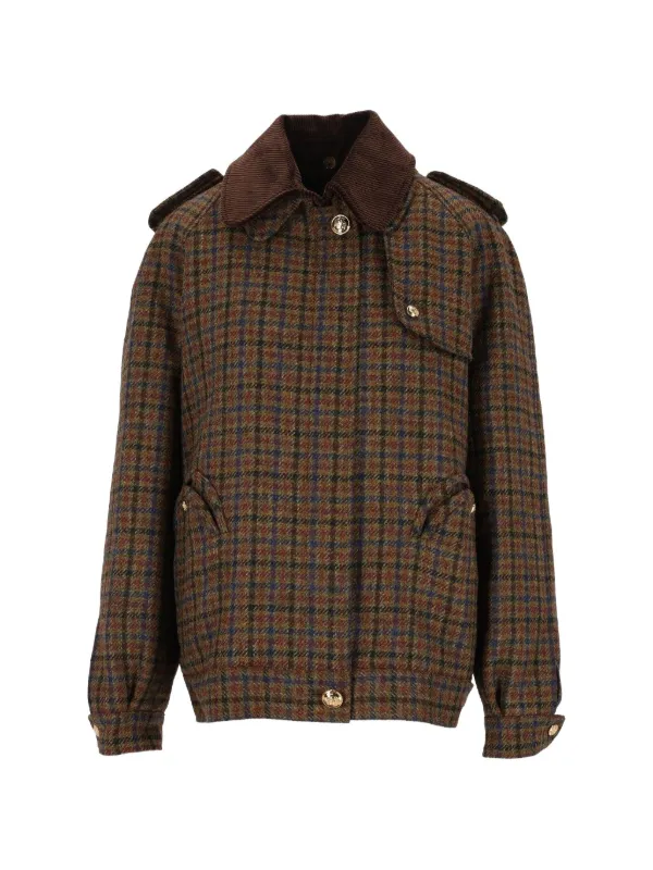 BLAZÉ Milano Amandira Chausie Check Jacket in Green