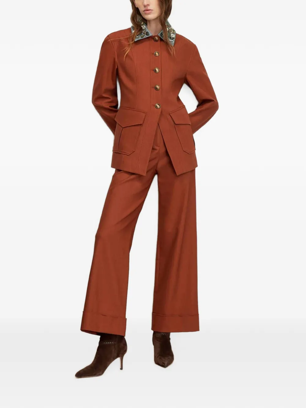 Veronica Beard High waist broek Bruin