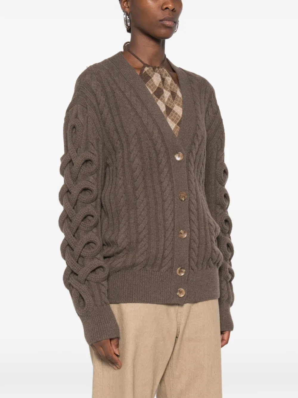 ETRO Kabelgebreid vest Bruin