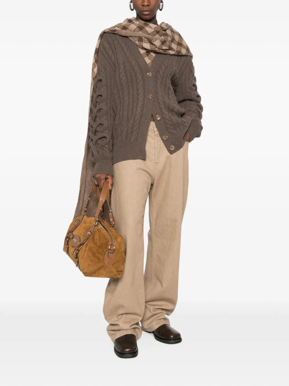 ETRO Kabelgebreid vest Bruin