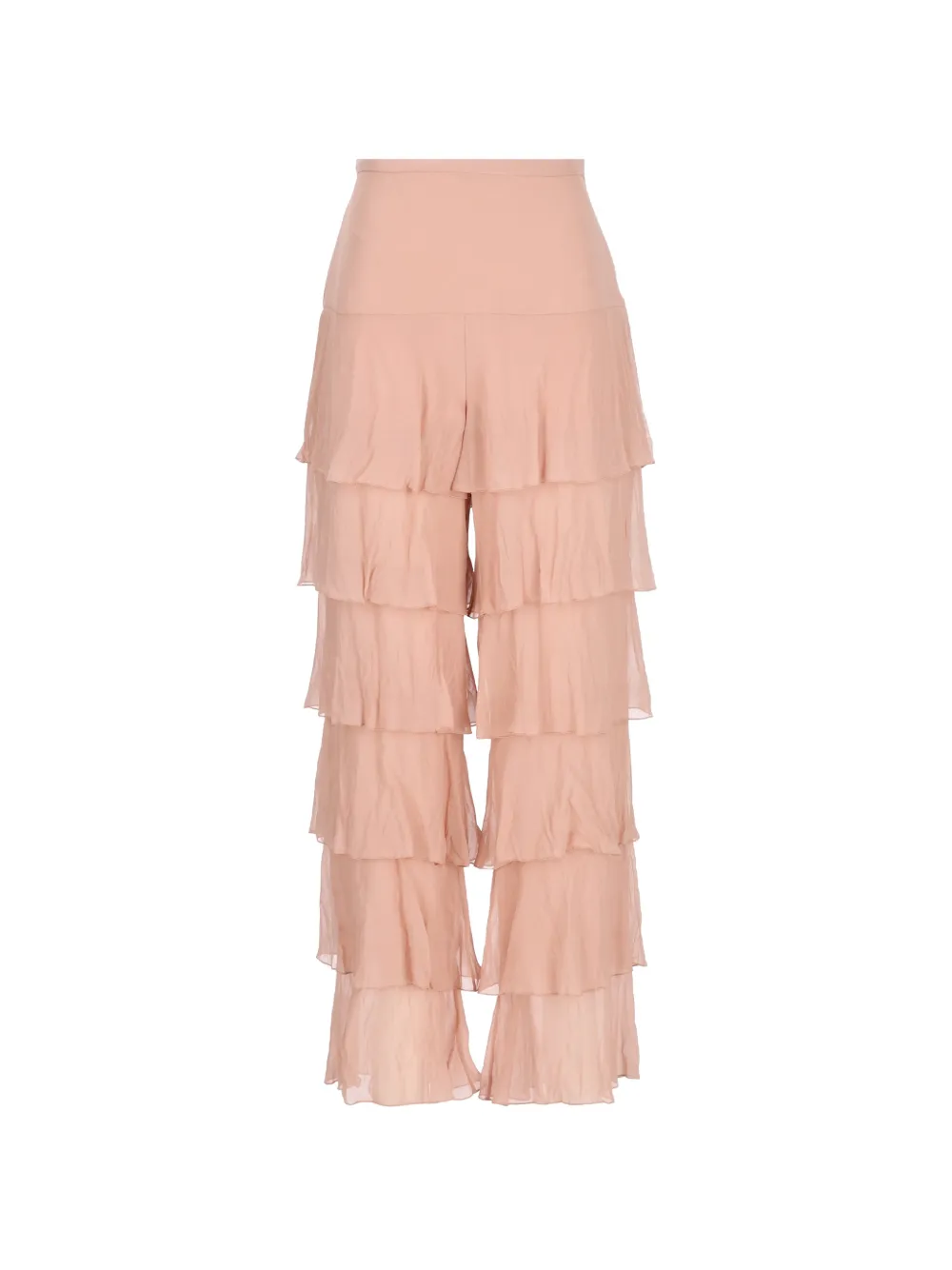 Valentino Garavani ruffled tiered trousers - Rosa
