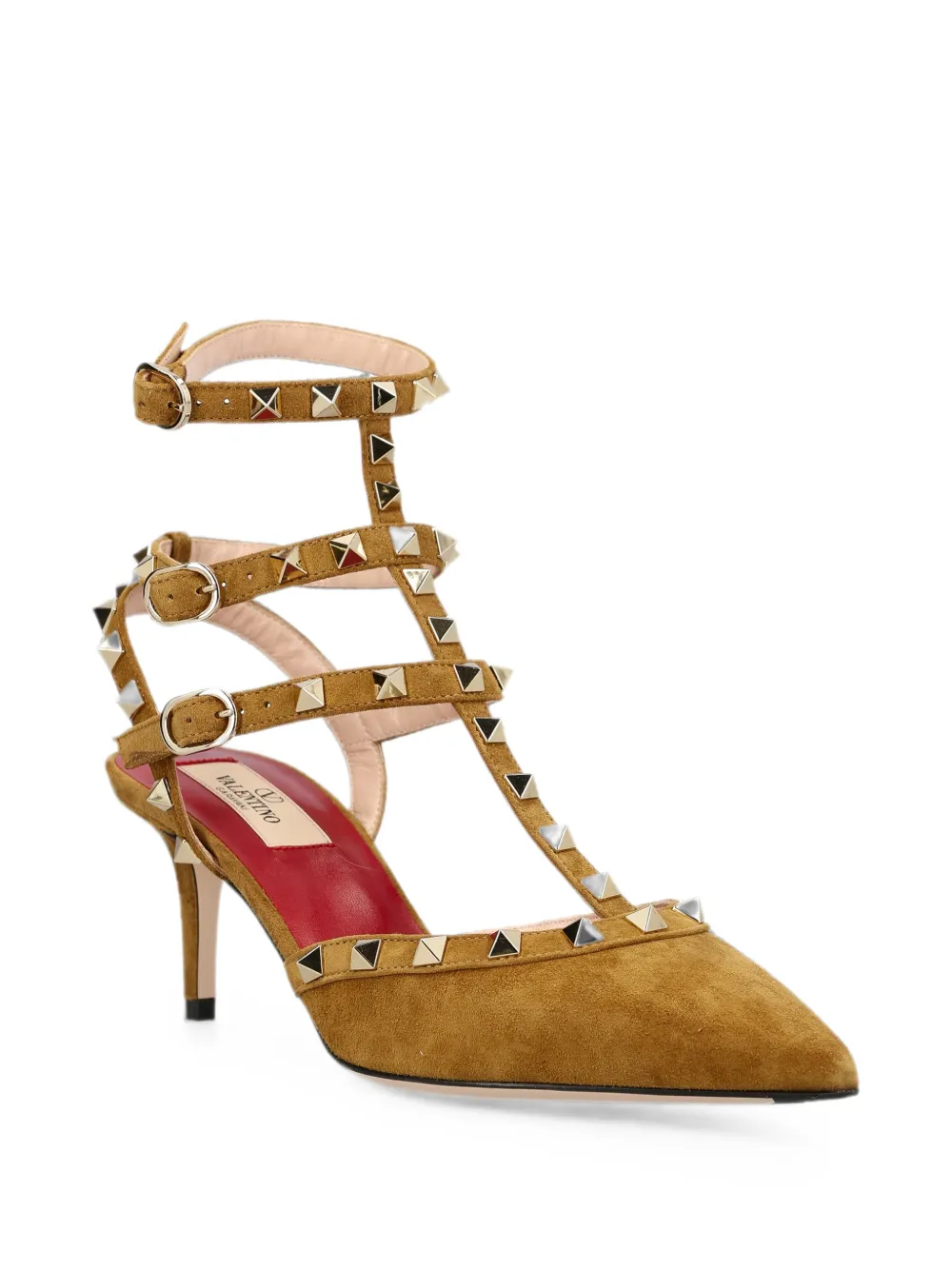 Valentino Garavani Rockstud suede pumps Beige