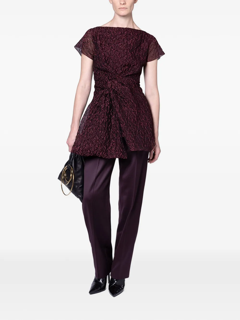 Roksanda Cirel Knot-detail Top in Red, view 3