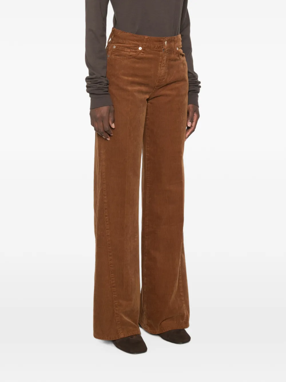 7 For All Mankind Lotta broek met ribfluwelen effect Bruin