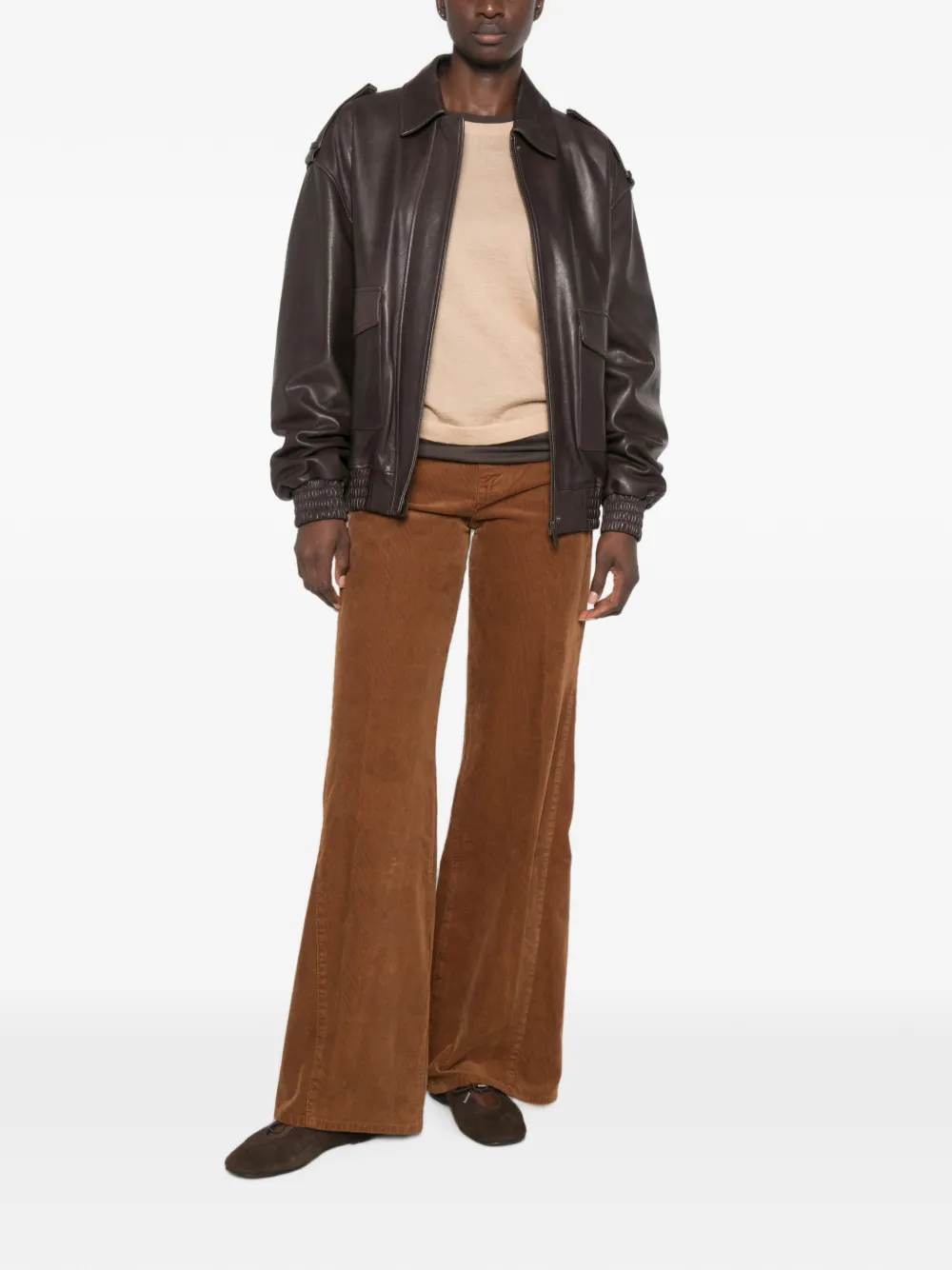 7 For All Mankind Lotta broek met ribfluwelen effect Bruin