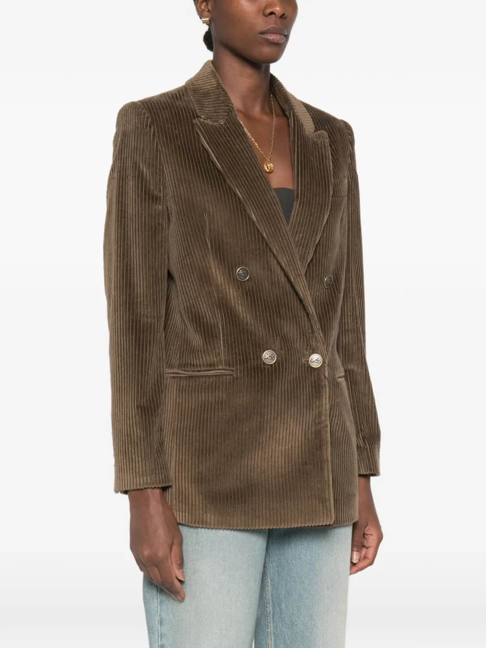 ETRO Ribfluwelen blazer Groen