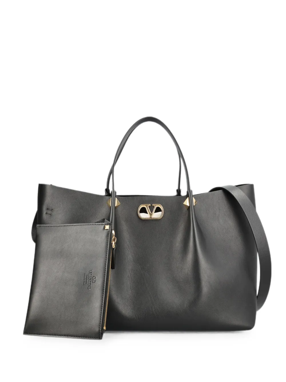 Valentino Garavani VLogo Signature stud-embellished tote bag - Nero