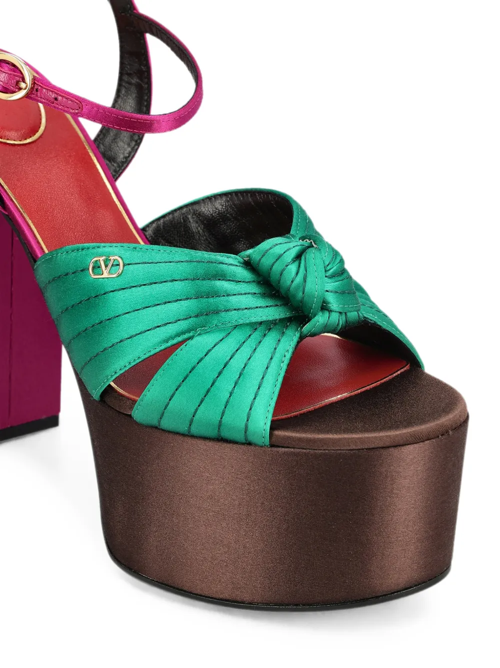 Valentino Garavani sandals with Crasher platform in satin 125mm Groen