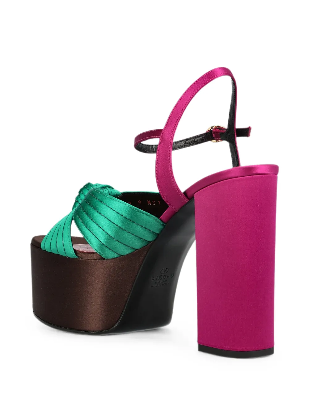 Valentino Garavani sandals with Crasher platform in satin 125mm Groen